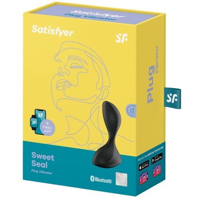 SATISFYER SWEET SEAL VIBRATING PLUG APP - BLACK - D-231264 - Dona Pimenta