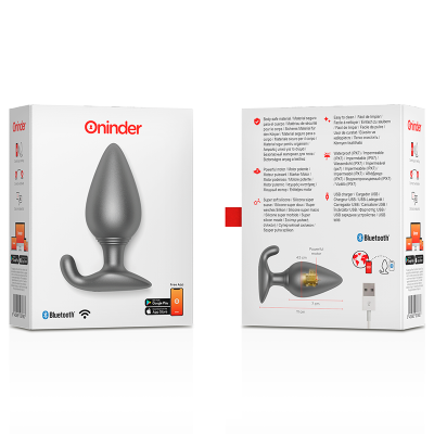 ONINDER - RIO VIBRANTE ANAL PLUG PRETO - AP - D-232588 - Dona Pimenta