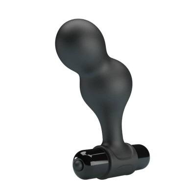 MR PLAY - PLUG ANAL VIBRANTE DE SILICONE PRETO - D-233390 - Dona Pimenta