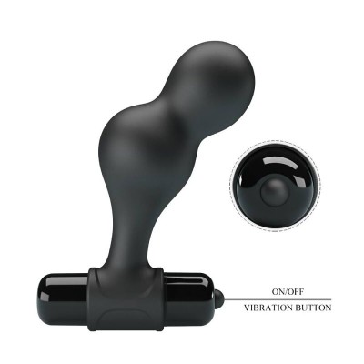 MR PLAY - PLUG ANAL VIBRANTE DE SILICONE PRETO - D-233390 - Dona Pimenta