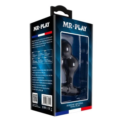 MR PLAY - PLUG ANAL VIBRANTE DE SILICONE PRETO - D-233390 - Dona Pimenta