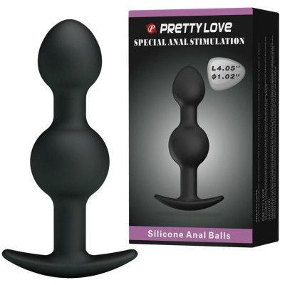 PRETTY LOVE - BOLAS ANALES SILICONA ESTIMULACION ESPECIAL 10.3 CM - NEGRO - D-211808 - Dona Pimenta