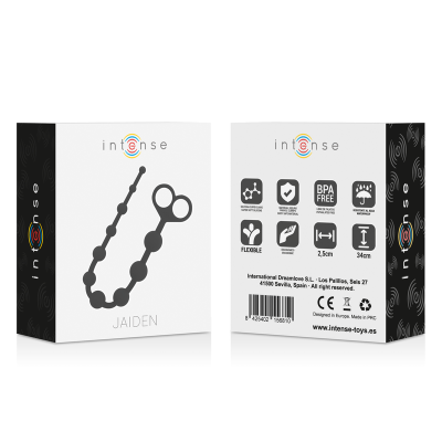 INTENSO JAIDEN ANAL BEADS PRETO - D-216033 - Dona Pimenta