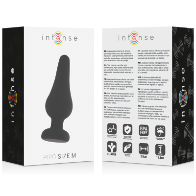 PLUGUE ANAL INTENSO PIPO M SILICONE PRETO 11 CM - D-216040 - Dona Pimenta