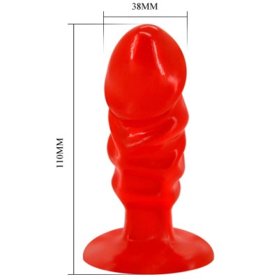 BAILE PLUG ANAL UNISEX CON VENTOSA ROJO - D-219255 - Dona Pimenta