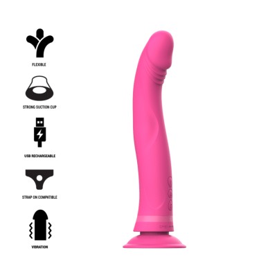 INTENSO - MICHELANGELO DILDO VIBRADOR SILICONE ROSA - D-234764 - Dona Pimenta