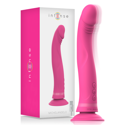 INTENSO - MICHELANGELO DILDO VIBRADOR SILICONE ROSA - D-234764 - Dona Pimenta