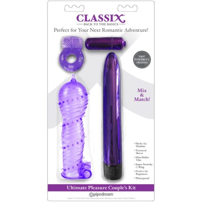 CLASSIX - KIT PARA CASAIS COM ANEL, BAINHA E BALAS ROXAS - D-236596 - Dona Pimenta