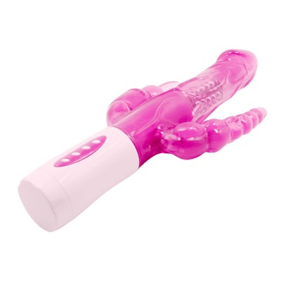 BAILE PRETTY BUNNY TRIPLE VIBRADOR ROTADOR - D-207065 - Dona Pimenta