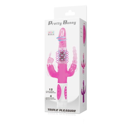 BAILE PRETTY BUNNY TRIPLE VIBRADOR ROTADOR - D-207065 - Dona Pimenta