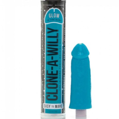 CLONE A WILLY CLONADOR PENE AZUL LUMINISCENTE CON VIBRADOR - D-209897 - Dona Pimenta