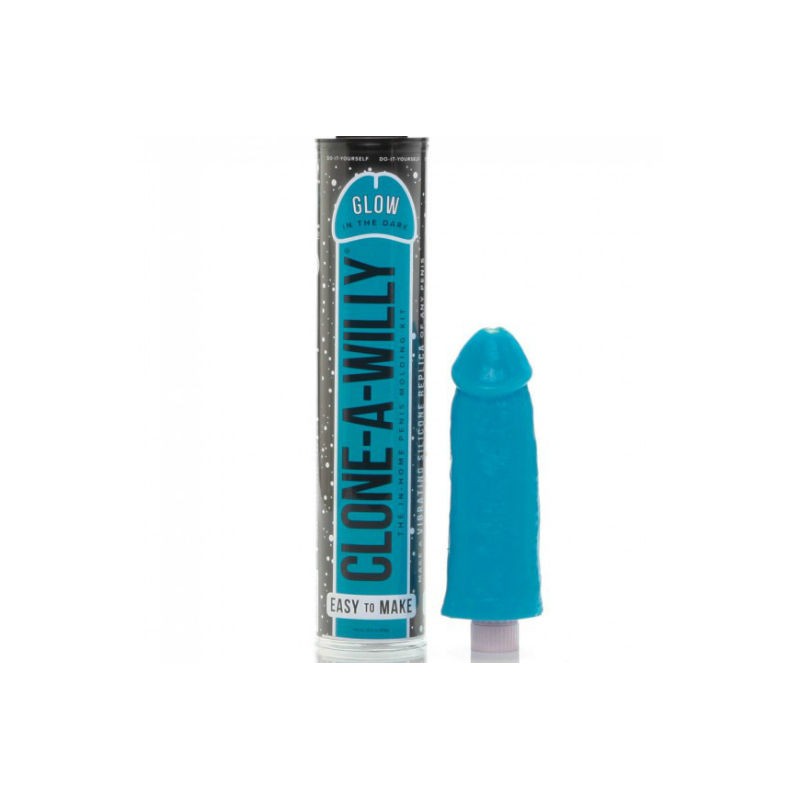 CLONE A WILLY CLONADOR PENE AZUL LUMINISCENTE CON VIBRADOR - D-209897 - Dona Pimenta