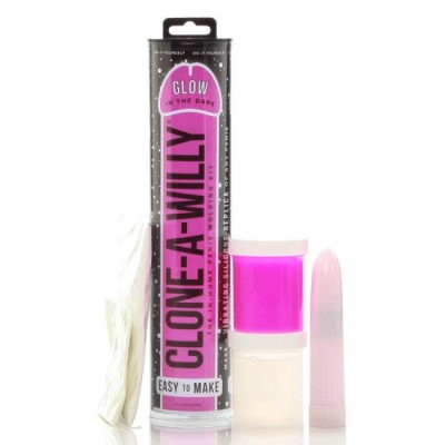 CLONE A WILLY CLONADOR PENE ROSA LUMINISCENTE CON VIBRADOR - D-209898 - Dona Pimenta