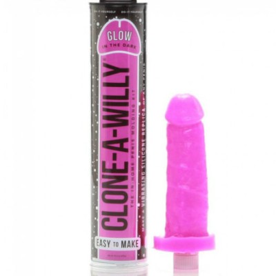 CLONE A WILLY CLONADOR PENE ROSA LUMINISCENTE CON VIBRADOR - D-209898 - Dona Pimenta