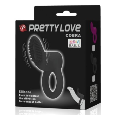 ANEL VIBRANTE PRETTY LOVE COBRA - PRETO - D-210493 - Dona Pimenta