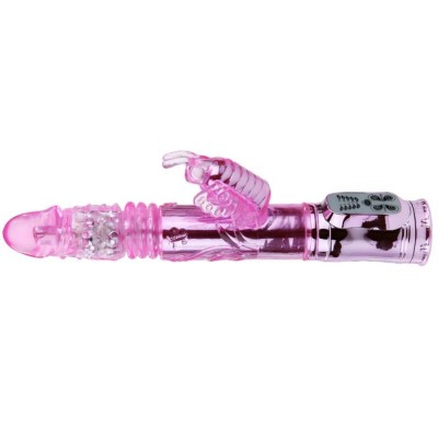 VIBRADOR RECARGABLE CON ROTACION Y ESTIMULADOR THROBBING BUTTERFLY - D-211795 - Dona Pimenta