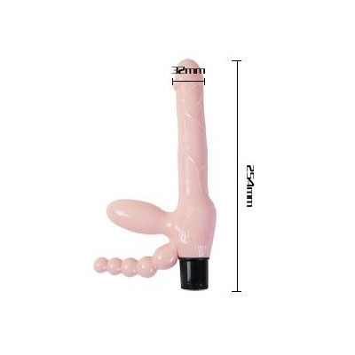 BAILE - ARNÊS SEM CORDA TPR COM VIBRAÇÃO E ESTIMULAÇÃO ANAL 25,4CM - D21-194164 - Dona Pimenta