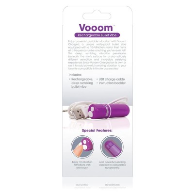 GRITANDO O BALA VIBRANTE RECARREGÁVEL VOOOM ROXO - D-212495 - Dona Pimenta