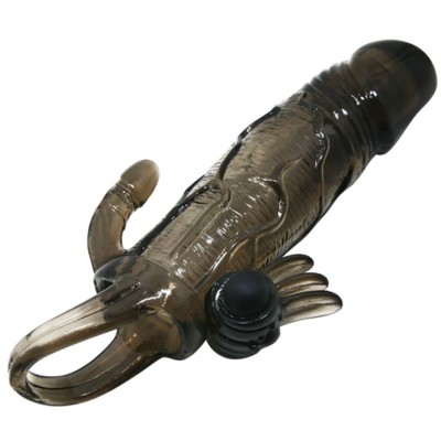 BRAVE MAN FUNDA PENE ANAL Y CLITORIS VIBRADOR 16.5 CM NEGRO - D-213042 - Dona Pimenta