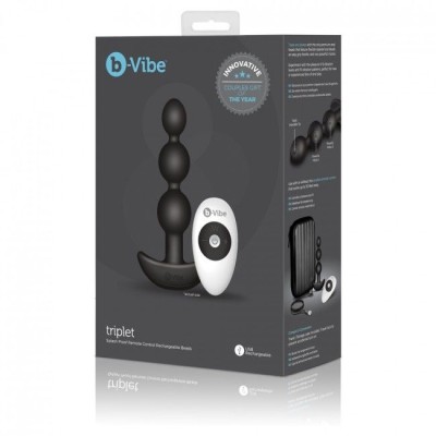 B-VIBE -TRIPLET ANAL CONTROL REMOTO BEADS NEGRO - D-217115 - Dona Pimenta