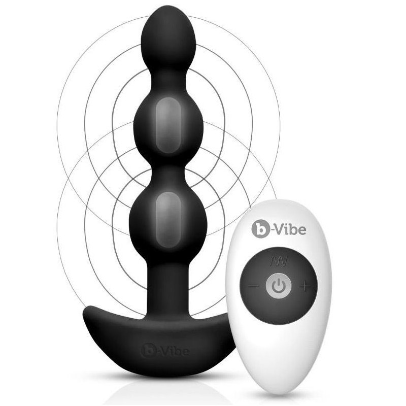 B-VIBE -TRIPLET ANAL CONTROL REMOTO BEADS NEGRO - D-217115 - Dona Pimenta