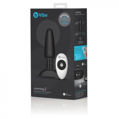 B-VIBE RIMMING CONTROL REMOTO ANAL PLUG 2 NEGRO - D-217118 - Dona Pimenta