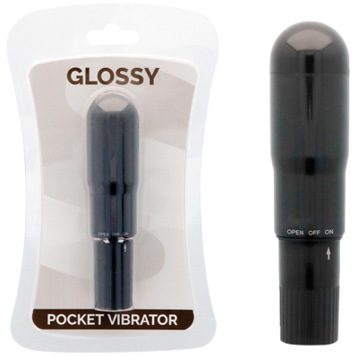 GLOSSY POCKET VIBRADOR NEGRO - D-218363 - Dona Pimenta