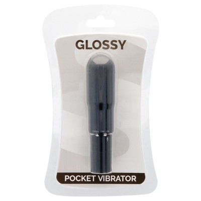 GLOSSY POCKET VIBRADOR NEGRO - D-218363 - Dona Pimenta