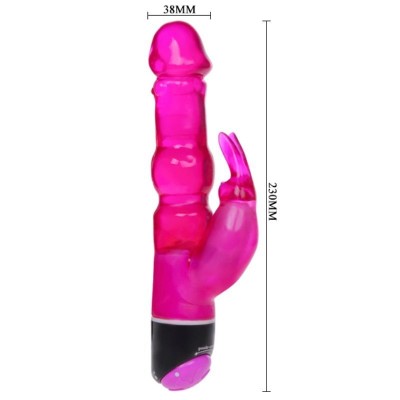 WAVES OF PLEASURE FANTASY VIBRADOR CON RABBIT LILA 23CM - D-218767 - Dona Pimenta