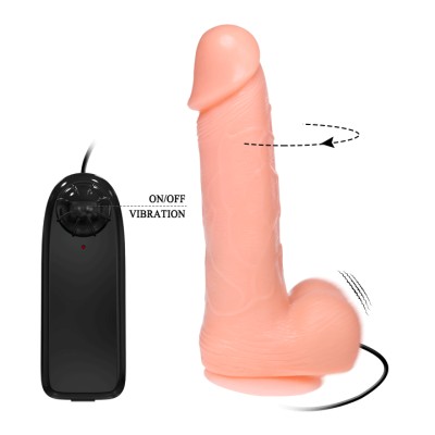 DONG DILDO REALISTICO VIBRACION Y ROTACION 20 CM - D-218799 - Dona Pimenta