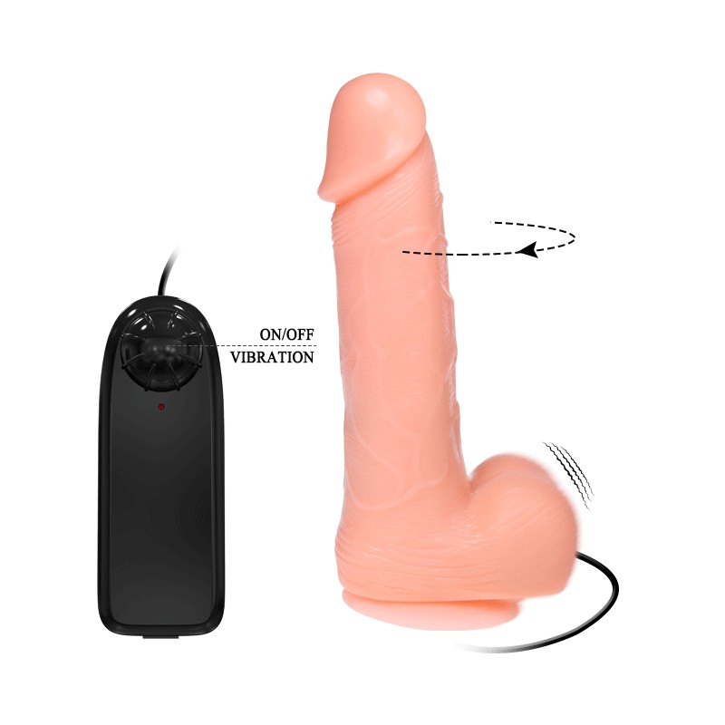 DONG DILDO REALISTICO VIBRACION Y ROTACION 20 CM - D-218799 - Dona Pimenta