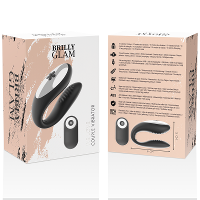 BRILLY GLAM - WE LOVE VIBRADOR PARA CASAIS CONTROLE REMOTO PRETO - D-221311 - Dona Pimenta