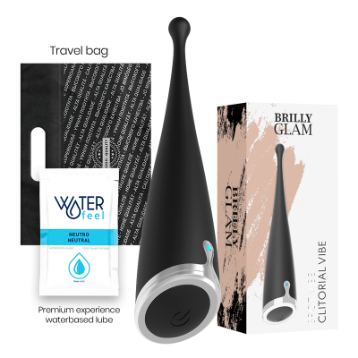 BRILLY GLAM - VIBRADOR CLITÓRICO ORGASMICO  SPOT VIBE PRETO SILICONE - D-221312 - Dona Pimenta