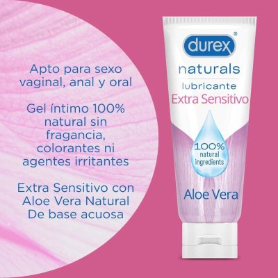 DUREX - LUBRIFICANTE NATURALS EXTRA SENSÍVEL 100 ML - D-231061 - Dona Pimenta