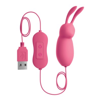 OMG COELHO BONITO PODEROSO PINK VIBRATOR USB - D-223154 - Dona Pimenta