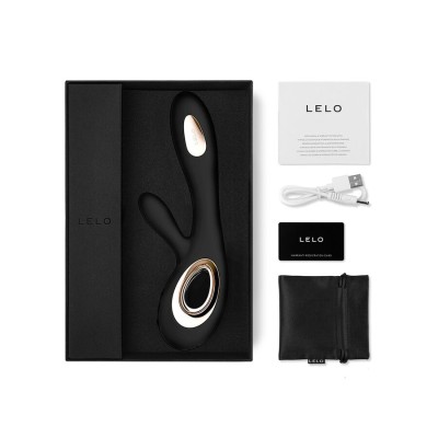 LELO SORAYA WAVE VIBRADOR DE COELHO PROFUNDO PRETO - D-223492 - Dona Pimenta