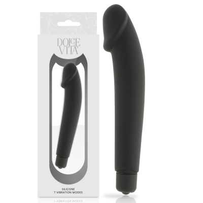 DOLCE VITA - REALISTIC BLACK SILICONE - D-225100 - Dona Pimenta