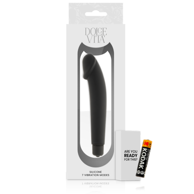 DOLCE VITA - REALISTIC BLACK SILICONE - D-225100 - Dona Pimenta