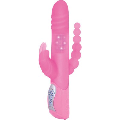 SEVENCREATIONS E RABBIT TRIPLE PLAY - PINK TRIPLE STIMULATION VIBRATOR - D-225252 - Dona Pimenta