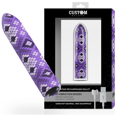 CUSTOM BULLETS RECHARGEABLE SNAKE PURPLE MAGNETIC BULLET 10V - D-225612 - Dona Pimenta