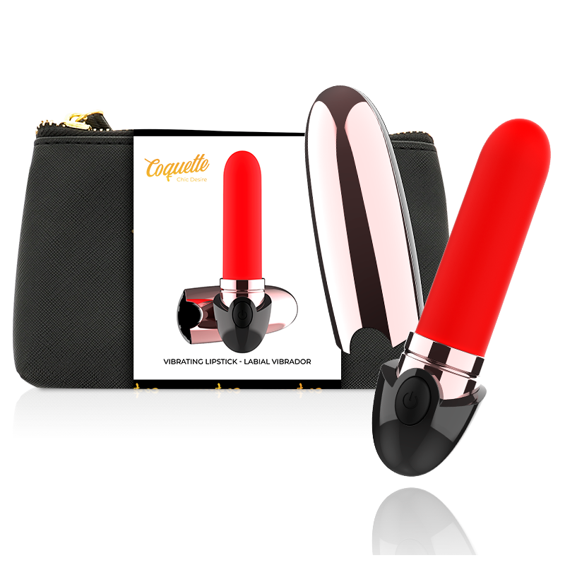 COQUETTE CHIC DESIRE - BATOM RECARREGÁVEL VIBRADOR PRETO/ OURO - D-225780 - Dona Pimenta