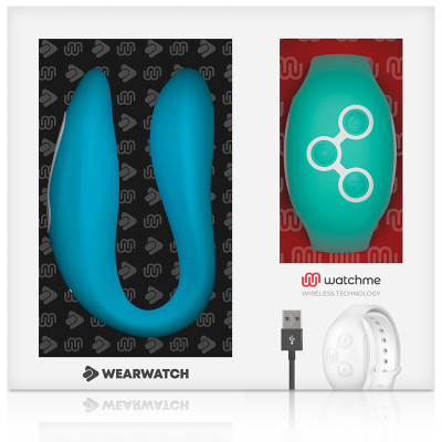 WEARWATCH&trade; - VIBRADOR WATCHME DE TECNOLOGIA DUPLA INDIGO/ÁGUA DO MAR - D-227564 - Dona Pimenta