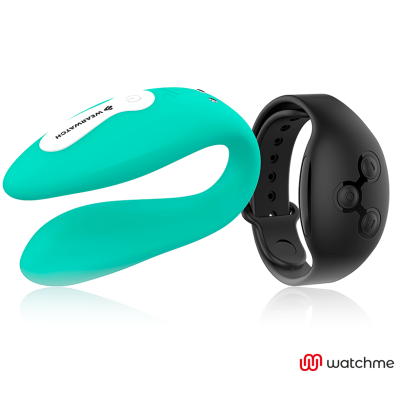 WEARWATCH&trade; - VIBRADOR DE TECNOLOGIA DUPLA WATCHME AQUAMARINE / JET - D-227567 - Dona Pimenta