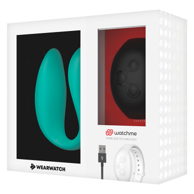 WEARWATCH&trade; - VIBRADOR DE TECNOLOGIA DUPLA WATCHME AQUAMARINE / JET - D-227567 - Dona Pimenta