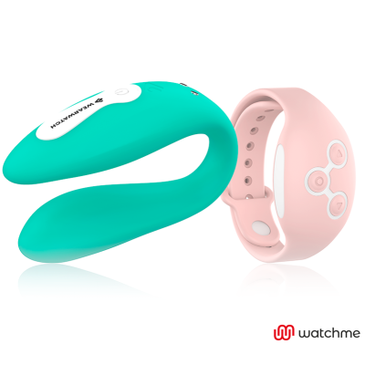 WEARWATCH&trade; - VIBRADOR DE TECNOLOGIA DUAL WATCHME ÁGUA DO MAR / ROSA - D-227568 - Dona Pimenta