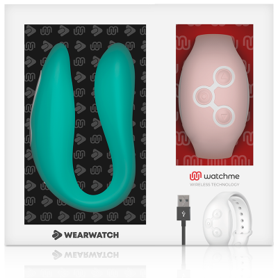 WEARWATCH&trade; - VIBRADOR DE TECNOLOGIA DUAL WATCHME ÁGUA DO MAR / ROSA - D-227568 - Dona Pimenta