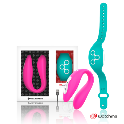 WEARWATCH&trade; - VIBRADOR WATCHME DE TECNOLOGIA DUPLA FÚCSIA / ÁGUA DO MAR - D-227590 - Dona Pimenta