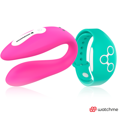 WEARWATCH&trade; - VIBRADOR WATCHME DE TECNOLOGIA DUPLA FÚCSIA / ÁGUA DO MAR - D-227590 - Dona Pimenta