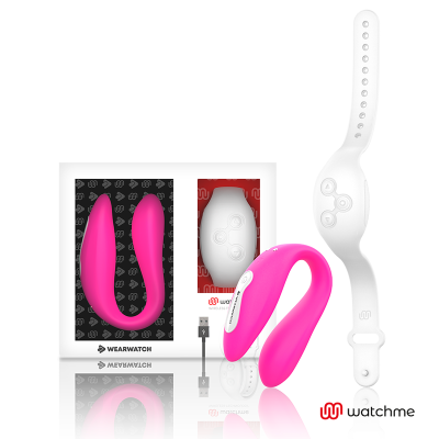 WEARWATCH&trade; - VIBRADOR WATCHME DUAL TECHNOLOGY FÚCSIA / NEVE - D-227593 - Dona Pimenta