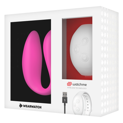 WEARWATCH&trade; - VIBRADOR WATCHME DUAL TECHNOLOGY FÚCSIA / NEVE - D-227593 - Dona Pimenta